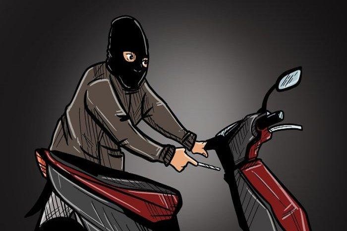 ilustrasi maling motor